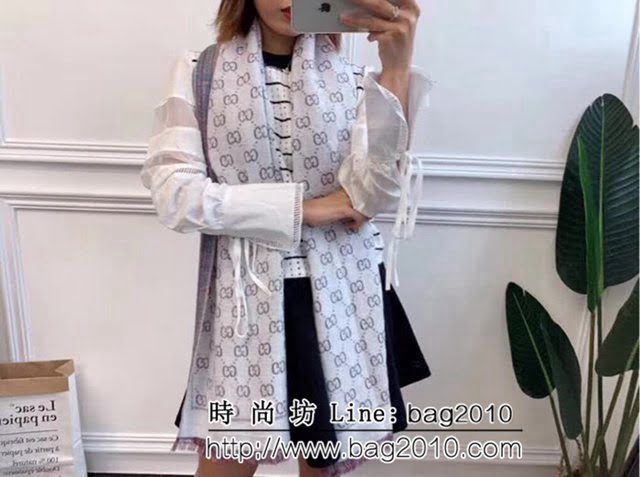 GUCCI古馳限量版 專櫃18新款七彩織造長圍巾 LLWJ6484